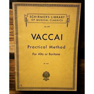 Vaccai Practical Italian Vocal Method Alto Baritone Schirmers Library Of Musical
